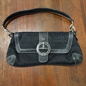 The Sak Buckle Bag - Black with Pink Interior